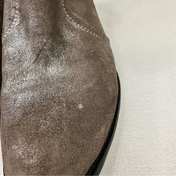 Seychelles Rockabilly Brown Metallic Suede Distressed Ankle Bootie 6.5 - Picture 4 of 12